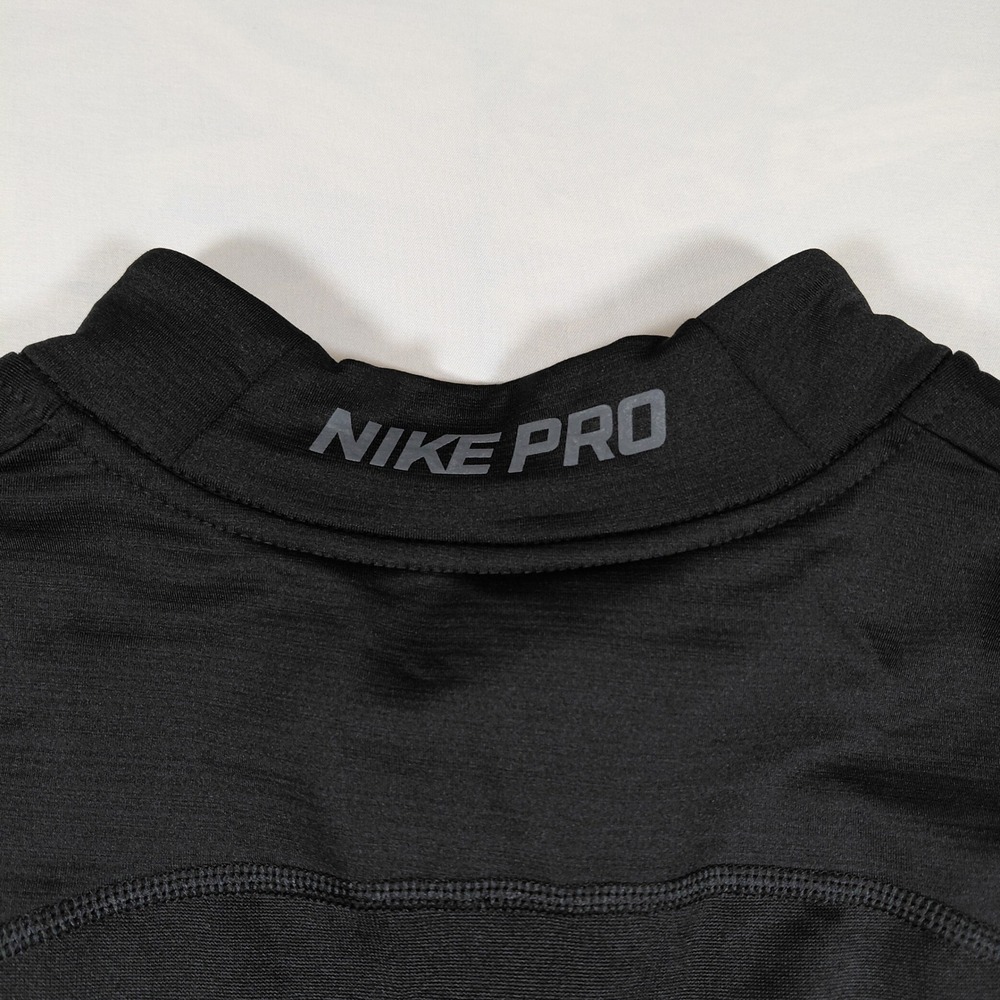 Nike Pro Hyperwarm Mens XXL Black 1/4 Zip Fitted Training Top Mock Neck Pullover - Picture 10 of 15
